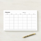 Minimalistische eenvoudige maandelijkse plannerkal post-it® notes (Op bureau)