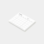 Minimalistische eenvoudige maandelijkse plannerkal post-it® notes (Schuin)