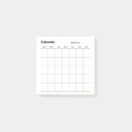 Minimalistische eenvoudige maandelijkse plannerkal post-it® notes