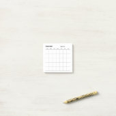 Minimalistische eenvoudige maandelijkse plannerkal post-it® notes (Op bureau)