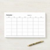 Minimalistische eenvoudige maandelijkse plannerkal post-it® notes (Op bureau)