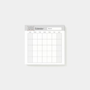 Minimalistische eenvoudige maandelijkse plannerkal post-it® notes