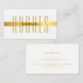 MINIMALISTISCHE eenvoudige mannelijke naam zwart & Visitekaartje (Voorkant / Achterkant)