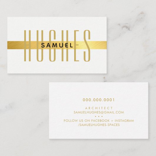 MINIMALISTISCHE eenvoudige mannelijke naam zwart & Visitekaartje (Voorkant / Achterkant)