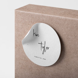 Minimalistische eenvoudige moderne namen script br ronde sticker