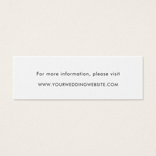Minimalistische Eenvoudige Moderne Trouwwebsite Ka Mini Visitekaartjes (Voorkant)