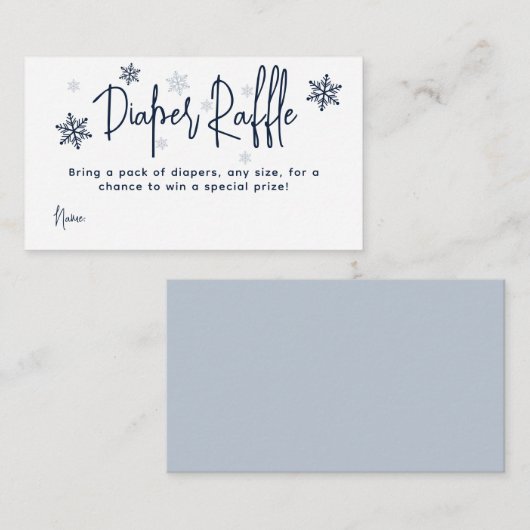 Minimalistische eenvoudige moderne winter Baby Boy Informatiekaartje (Voorkant / Achterkant)