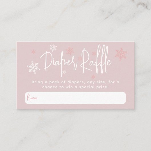 Minimalistische eenvoudige moderne winter Baby Gir Informatiekaartje (Voorkant)