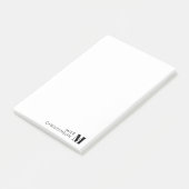 Minimalistische eenvoudige monogram naam typografi post-it® notes (Schuin)