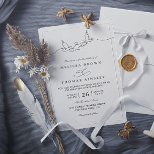 Minimalistische Eenvoudige Mooie Duif Chic Elegant Kaart