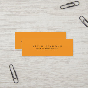 Minimalistische eenvoudige Oranje kleur Mini Visitekaartje