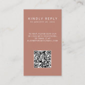 Minimalistische eenvoudige oude roos QR Code foto Informatiekaartje (Voorkant)