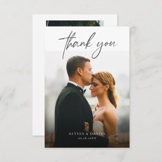 Minimalistische Eenvoudige Overlay Aangepaste Trou Bedankkaart (Voorkant / Achterkant)