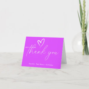 Minimalistische Eenvoudige Paarse Baby shower beda Bedankkaart