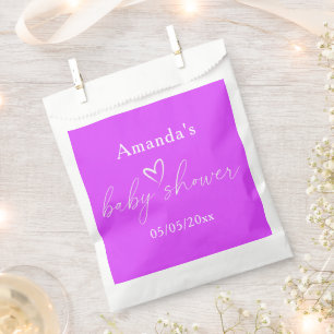 Minimalistische Eenvoudige Paarse Baby Shower Bedankzakje