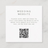 Minimalistische eenvoudige QR Code bruiloft websit Informatiekaartje (Voorkant)