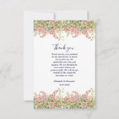 Minimalistische Eenvoudige roos wijnstok bloemenb Bedankkaart (Voorkant)