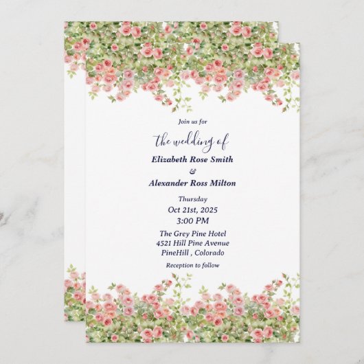 Minimalistische Eenvoudige roos wijnstok bloemenb Kaart (Voorkant / Achterkant)