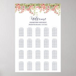 Minimalistische Eenvoudige roos wijnstok zitkaart Poster