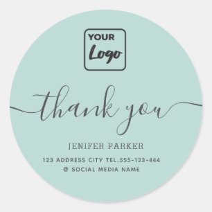 Minimalistische eenvoudige script aangepaste logo  ronde sticker