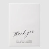 Minimalistische eenvoudige script bruiloft dank u  vellum uitnodigingen (Voorkant)