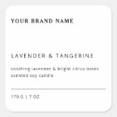 Minimalistische eenvoudige sojakaars zwart wit lab vierkante sticker (Voorkant)