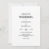 Minimalistische eenvoudige tekst alleen bruiloft u kaart (Achterkant)