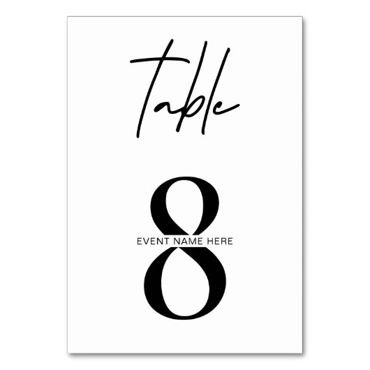 Minimalistische Eenvoudige Zitplaatskaart Tafelnum Kaart (Voorkant)