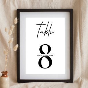 Minimalistische Eenvoudige Zitplaatskaart Tafelnum Kaart