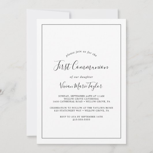 Minimalistische Eerste Communie Kaart (Voorkant)