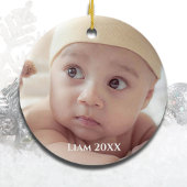 Minimalistische eerste kerst als grootouders keramisch ornament