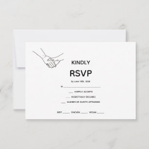 Minimalistische Eeuwige Verbondenheid Lijn Kunst T RSVP Kaartje