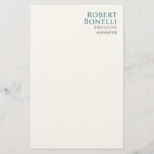 Minimalistische effen blauw & wit modern briefpapier