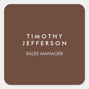 Minimalistische effen bruin Elegant Modern Vierkante Sticker