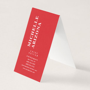 Minimalistische effen rode & witte professionele m visitekaartjes