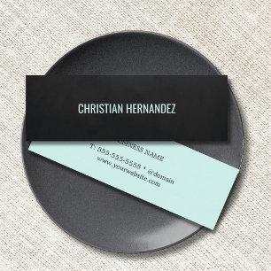 Minimalistische effen textuur zwart blauw consulta mini visitekaartje