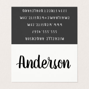 Minimalistische effen witte met cursieve tekst visitekaartjes