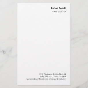 Minimalistische effen witte moderne stijl briefpapier