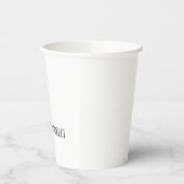 Minimalistische effen zwart-wit moderne effen papieren bekers (Links)