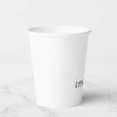 Minimalistische effen zwart-wit moderne effen papieren bekers (Rechts)