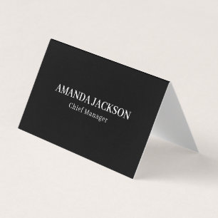 Minimalistische effen zwarte professionele trendy visitekaartjes