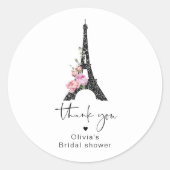 Minimalistische Eiffeltoren Parijs thema bruids do Ronde Sticker (Voorkant)