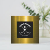 Minimalistische Elegant Aangepaste Golf Monogram O Kaart (Staand voorkant)