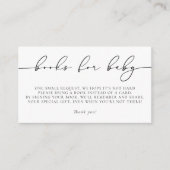 Minimalistische Elegant Calligraphy Baby shower Bo Informatiekaartje (Voorkant)