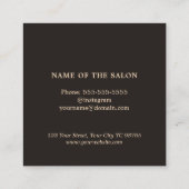 Minimalistische Elegant Dark Roos Scissor Haarstyl Vierkante Visitekaartje (Achterkant)