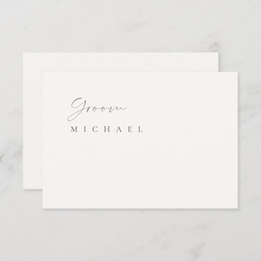 Minimalistische Elegant Ivoor Wedding Message Kaar Kaart (Voorkant / Achterkant)