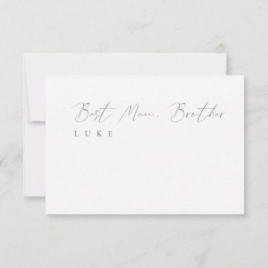 Minimalistische Elegant Ivoor Wedding Message Kaar Kaart (Voorkant)