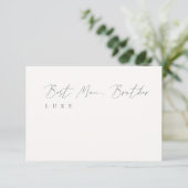 Minimalistische Elegant Ivoor Wedding Message Kaar Kaart (Staand voorkant)