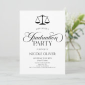 Minimalistische Elegant Lawyer Scale Afstuderen Kaart (Staand voorkant)