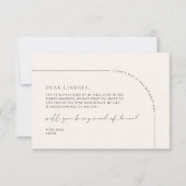 Minimalistische Elegant Maid of Honor Proposal Kaa Kaart (Voorkant)